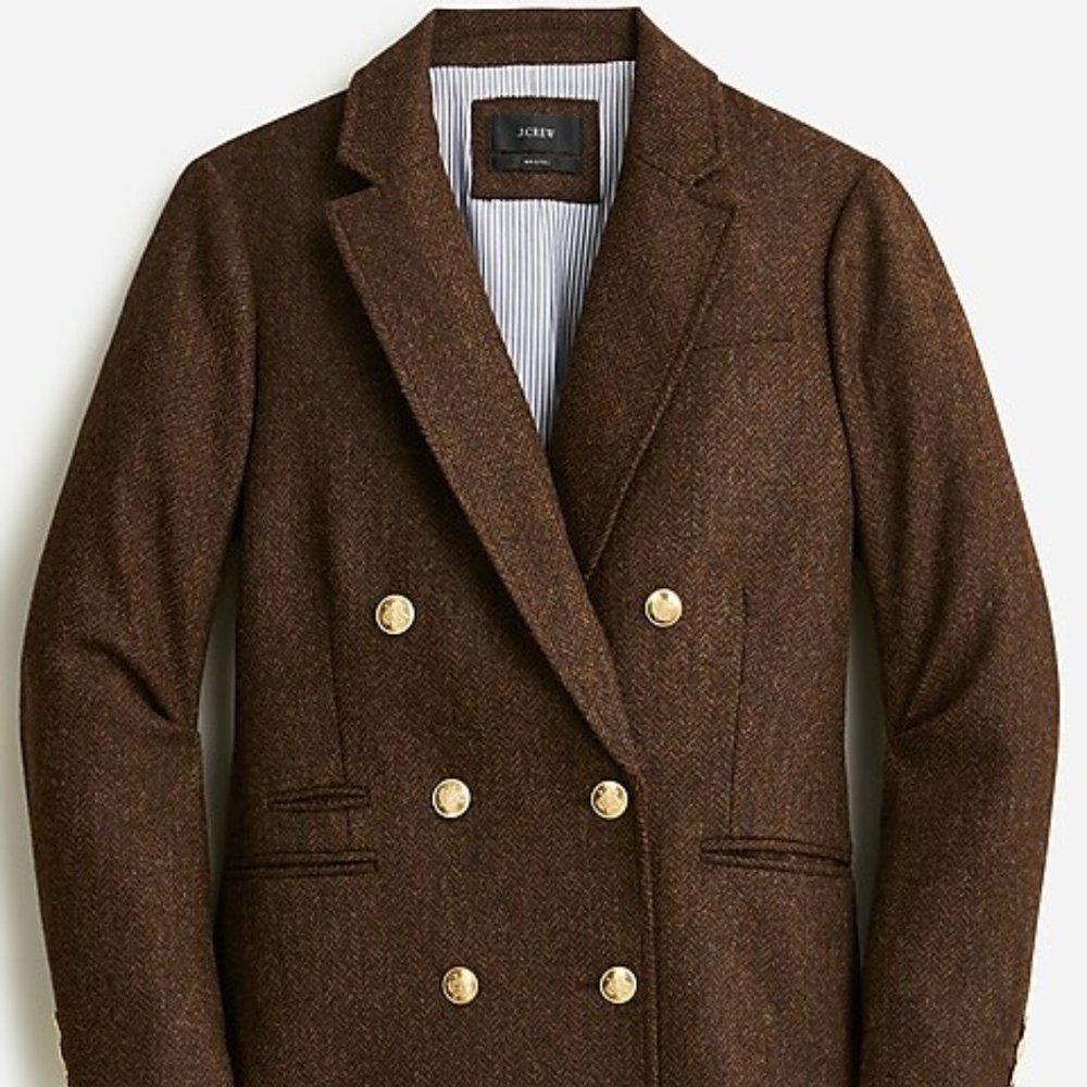 Bristol blazer in chocolate herringbone wool